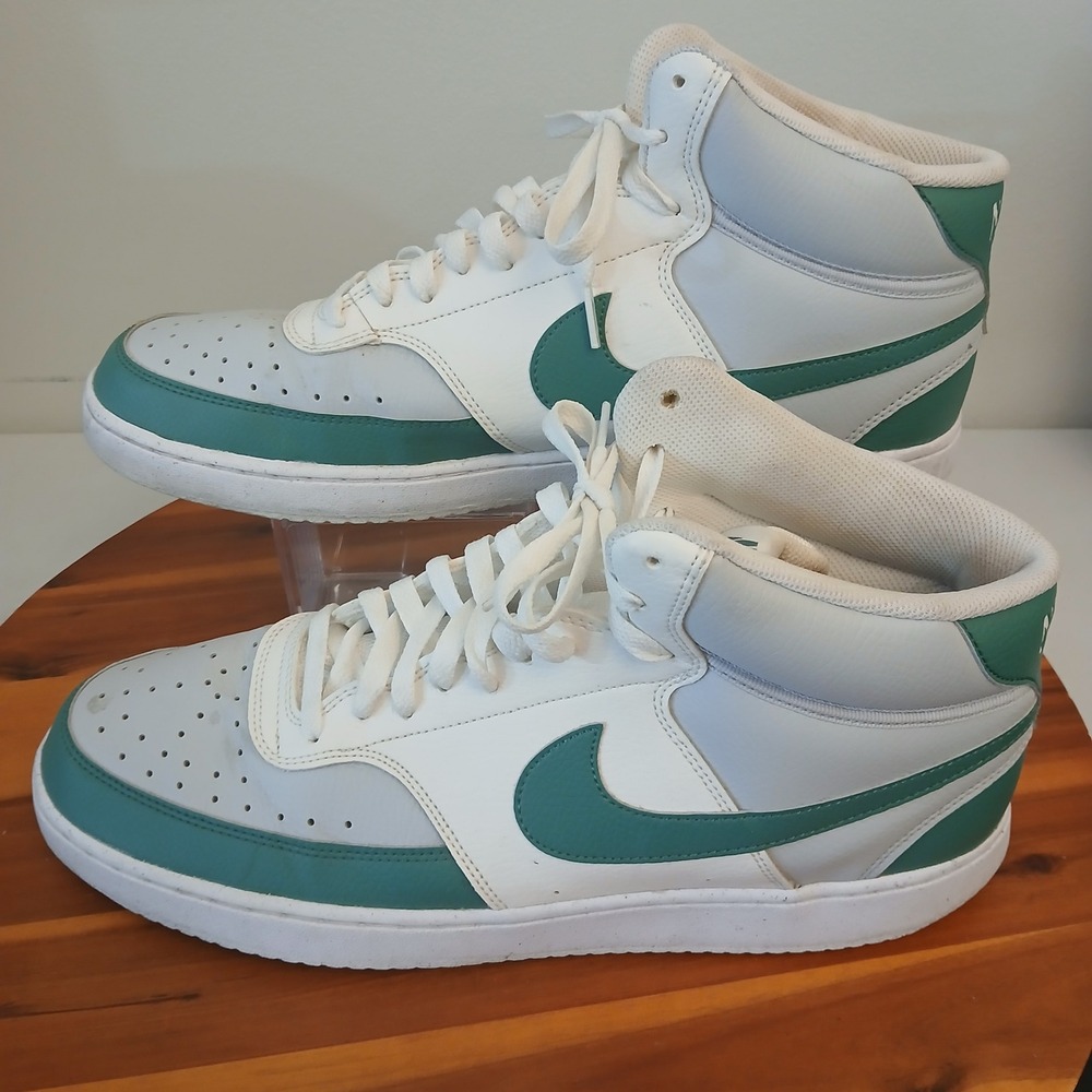 Nike Court Vision Mid Men 14 White Green Running Shoes Sneakers DN3577-102